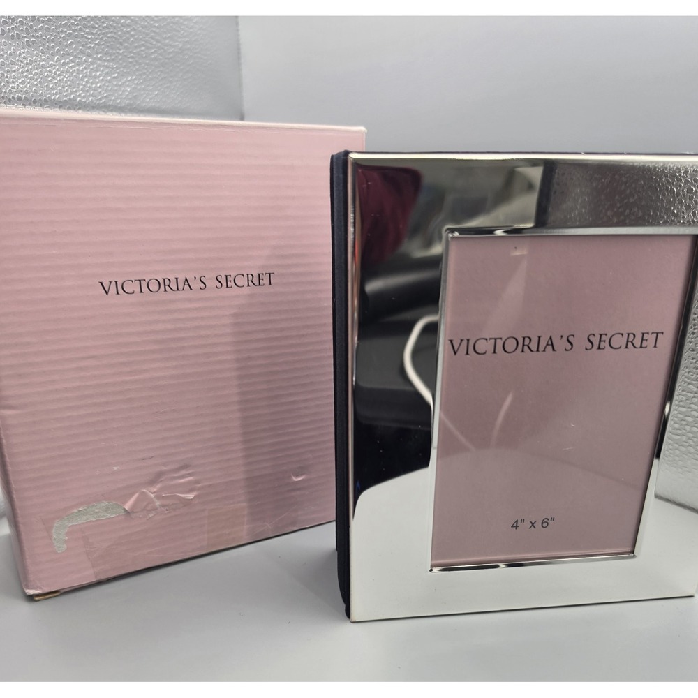 Vintage Victoria's Secret Silver Plated Photo Album Frame 4x6 Pink Velvet Box